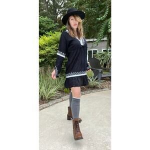 Y2K Boho Style Lightweight Semi Sheer Mini Dress